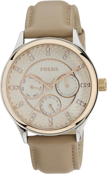 Correa de reloj Fossil BQ1566 Cuero Beige 18mm